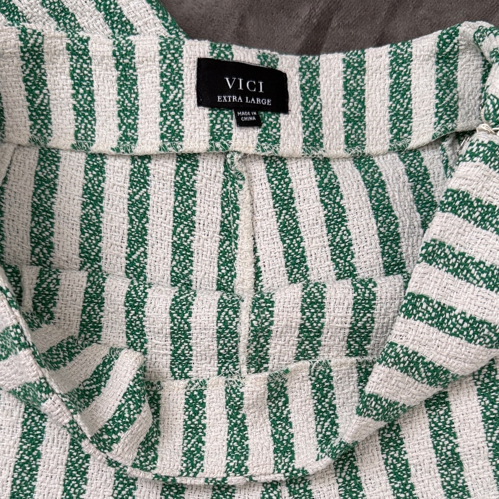 VICI Green & White Striped Two Piece Set - Picture 5 of 6